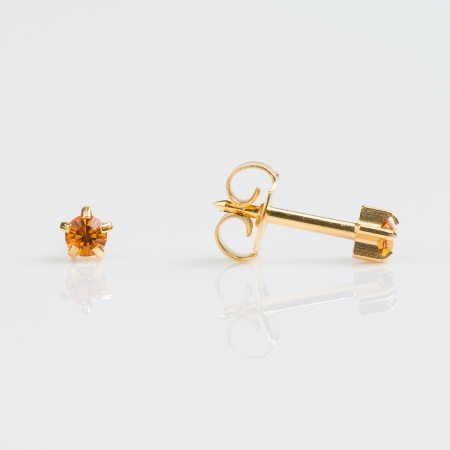 Topaz (miodowy) - oprawa złota - regularne pazurki